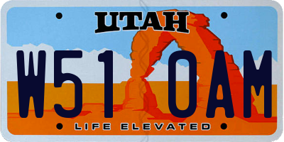 UT license plate W510AM