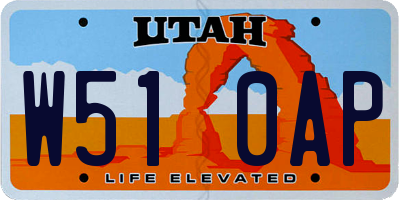 UT license plate W510AP
