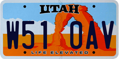 UT license plate W510AV