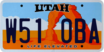 UT license plate W510BA