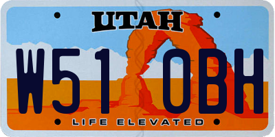 UT license plate W510BH