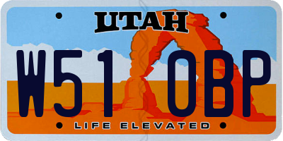 UT license plate W510BP