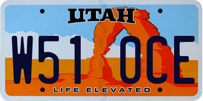 UT license plate W510CE