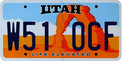 UT license plate W510CF