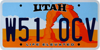 UT license plate W510CV