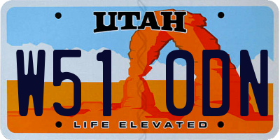 UT license plate W510DN
