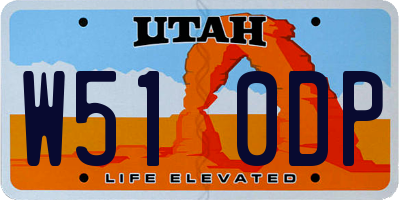 UT license plate W510DP
