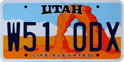 UT license plate W510DX