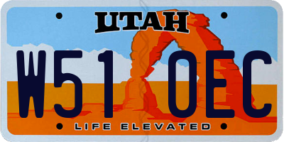 UT license plate W510EC