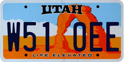 UT license plate W510EE
