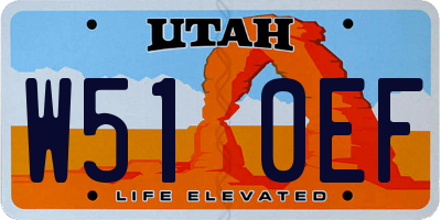 UT license plate W510EF