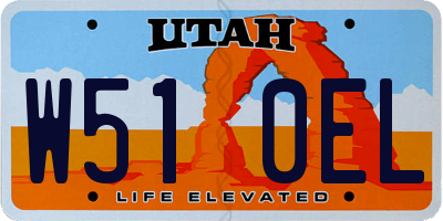 UT license plate W510EL