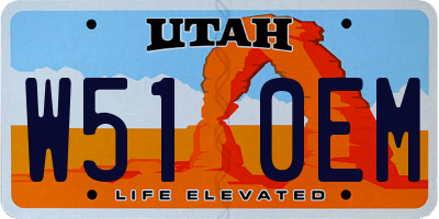 UT license plate W510EM