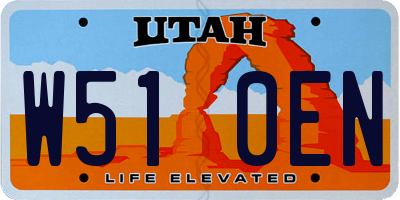 UT license plate W510EN