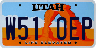 UT license plate W510EP