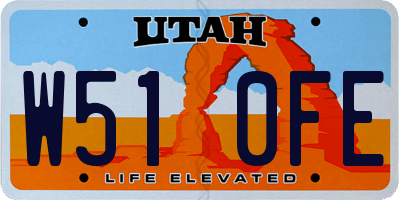 UT license plate W510FE