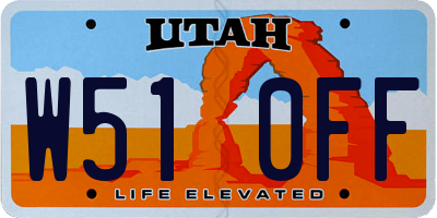 UT license plate W510FF