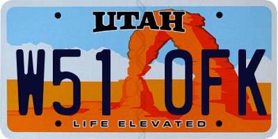 UT license plate W510FK