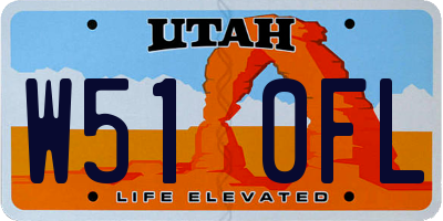 UT license plate W510FL
