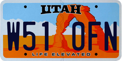 UT license plate W510FN