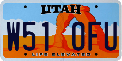 UT license plate W510FU