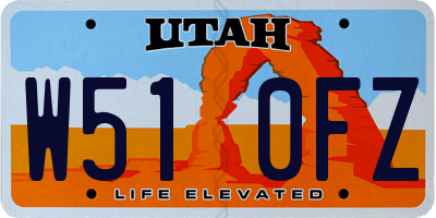 UT license plate W510FZ