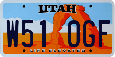 UT license plate W510GF