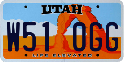 UT license plate W510GG