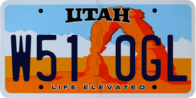 UT license plate W510GL