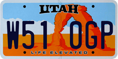 UT license plate W510GP