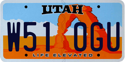 UT license plate W510GU