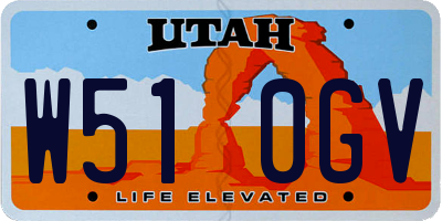 UT license plate W510GV