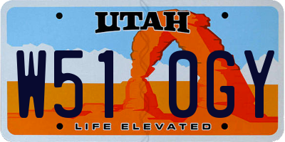 UT license plate W510GY