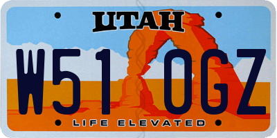 UT license plate W510GZ