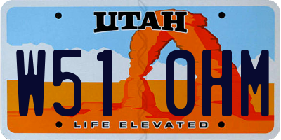 UT license plate W510HM
