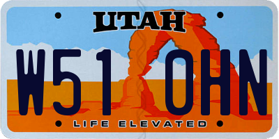 UT license plate W510HN