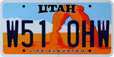 UT license plate W510HW