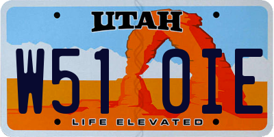 UT license plate W510IE