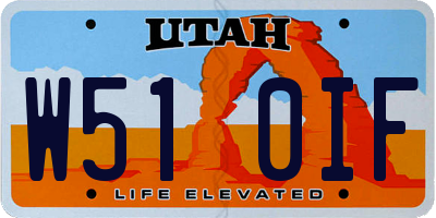 UT license plate W510IF