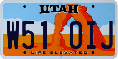 UT license plate W510IJ