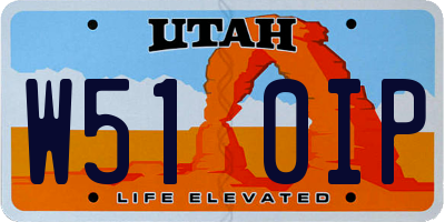 UT license plate W510IP
