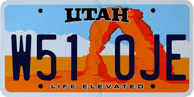 UT license plate W510JE