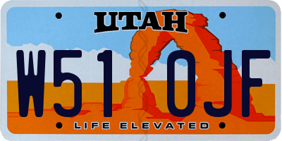 UT license plate W510JF