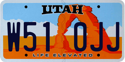 UT license plate W510JJ