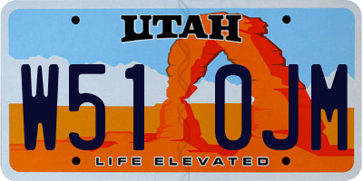 UT license plate W510JM