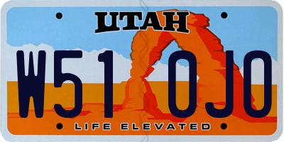 UT license plate W510JO