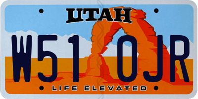 UT license plate W510JR