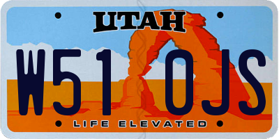 UT license plate W510JS