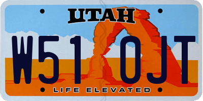 UT license plate W510JT