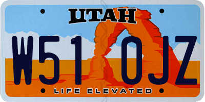 UT license plate W510JZ